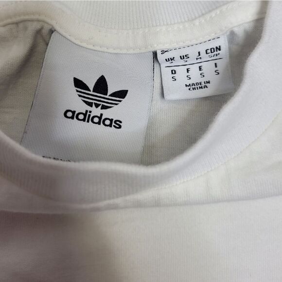 ADIDAS white drawn Shmoofoil pink graphic unisex short sleeve t-shirt S - Picture 6 of 13